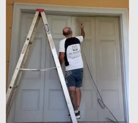 Spray painting of heritage panelled doors in Dulwich Hill home