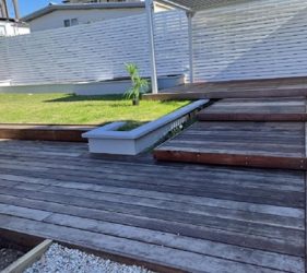 Deck in North Sydney before sanding and staining preparation