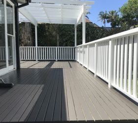 Completed deck and freshly painted fence in Mosman.