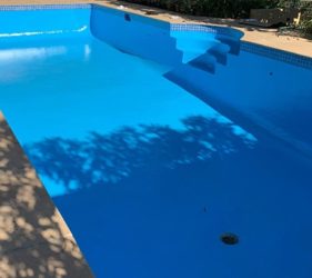 Finished epoxy pool painting Sydney – two coats of premium epoxy coating for a smooth, durable finish