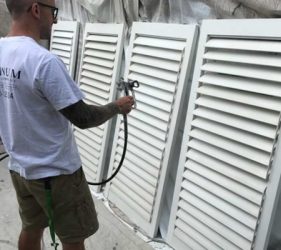 Offsite respraying of plantation shutters in Sydney for a smooth, flawless finish