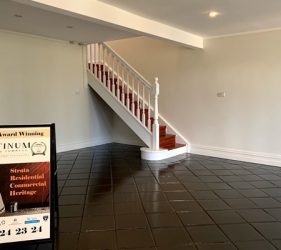 Tile floor after professional epoxy paint finish applied in Sydney by Platinum Painting